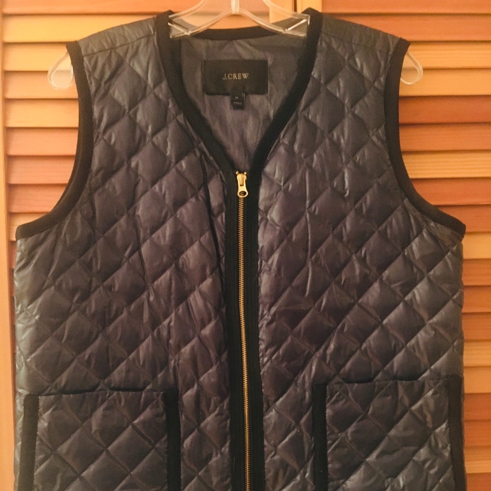 J Crew Forest Green Size M Quilted Vest